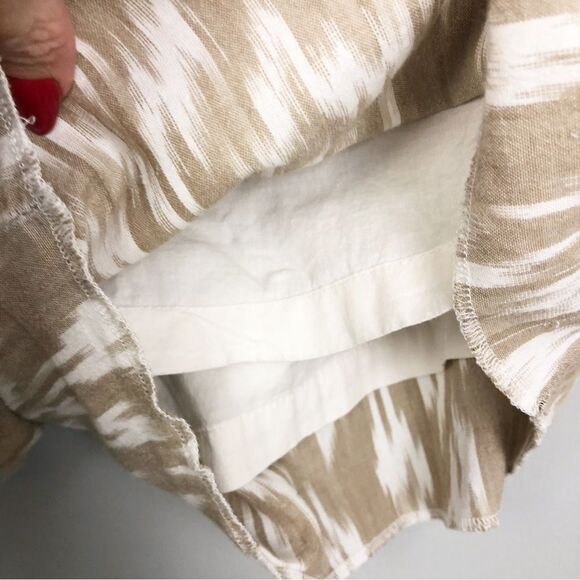 TOMMY HILFIGER | Tan & White Tribal Print Brushstroke Belted Shorts Women’s 16 - Picture 5 of 10